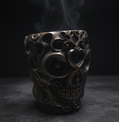 ornate gothic skull desk organizer