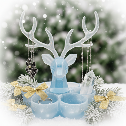 Winter Holiday Christmas Deer jewelry box holder, gift,  Christmas decor, yule decor