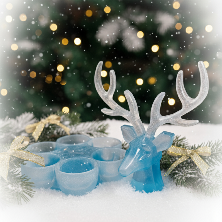 Winter Holiday Christmas Deer jewelry box holder, gift,  Christmas decor, yule decor