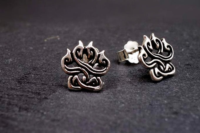Silver Paw Print Earrings