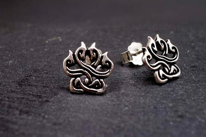 Silver Paw Print Earrings