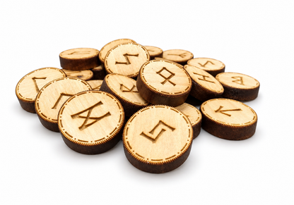 Round coin style  Elder Futhark Viking Pocket rune set