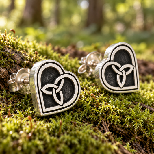 Celtic Knot Heart Design Earrings Silver 925
