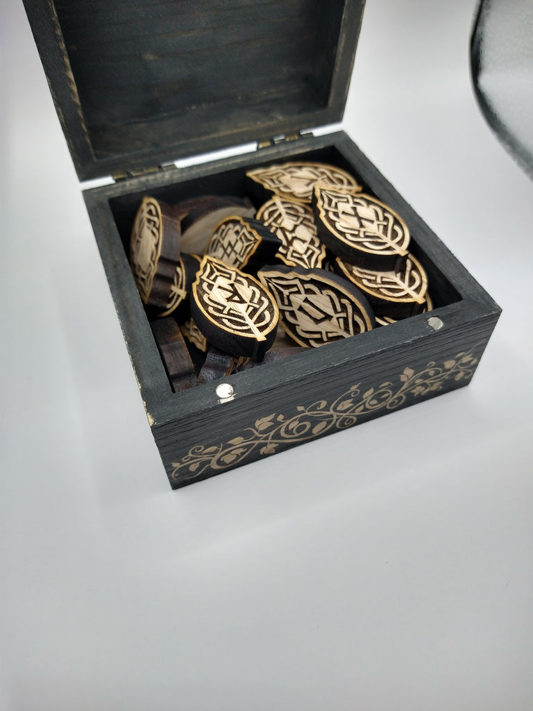 Norse Viking Elder Futhark LEAF Rune Set, yggdrasil ASH WOOD worldtree ...