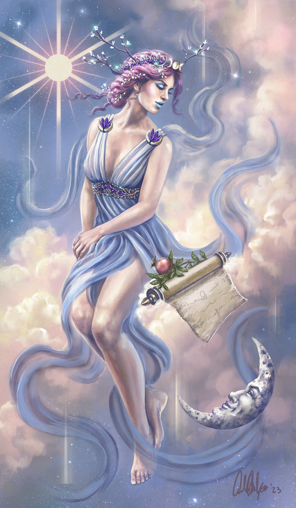 The High Priestess - Persephone - Fantasy Tarot Card Art Print ...