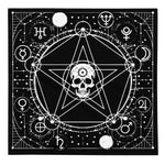 Mystic Planetary Crystal Grid  skull pentagram Tarot Cloth