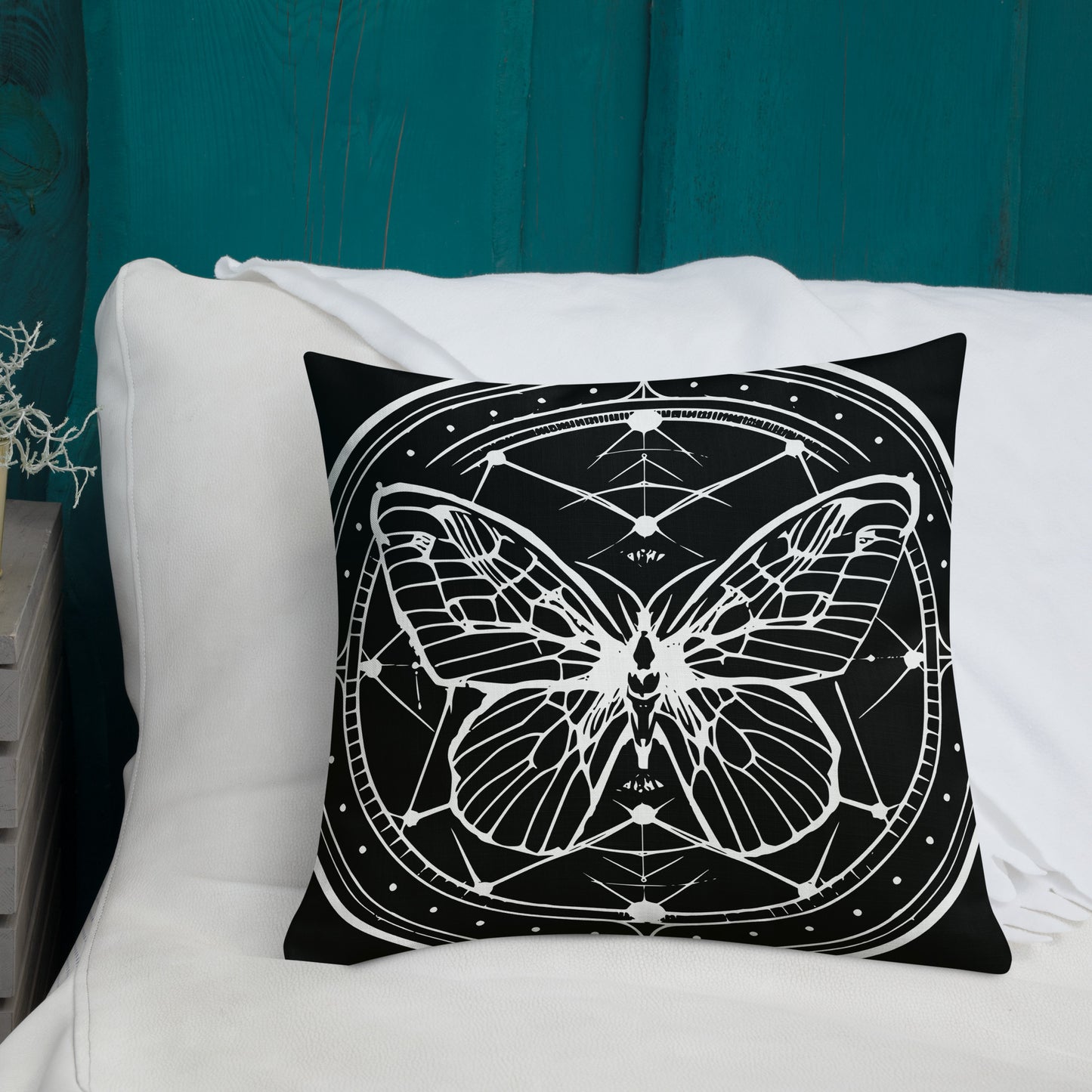 Enchanted Nocturne Moth Gothic decor Premium Pillow
