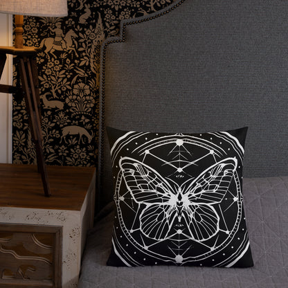 Enchanted Nocturne Moth Gothic decor Premium Pillow