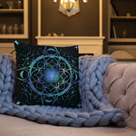 Celtic Cross Moon Phases Celestial  Blue Premium Pillow