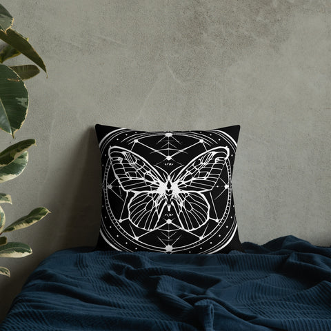 Enchanted Nocturne Moth Gothic decor Premium Pillow