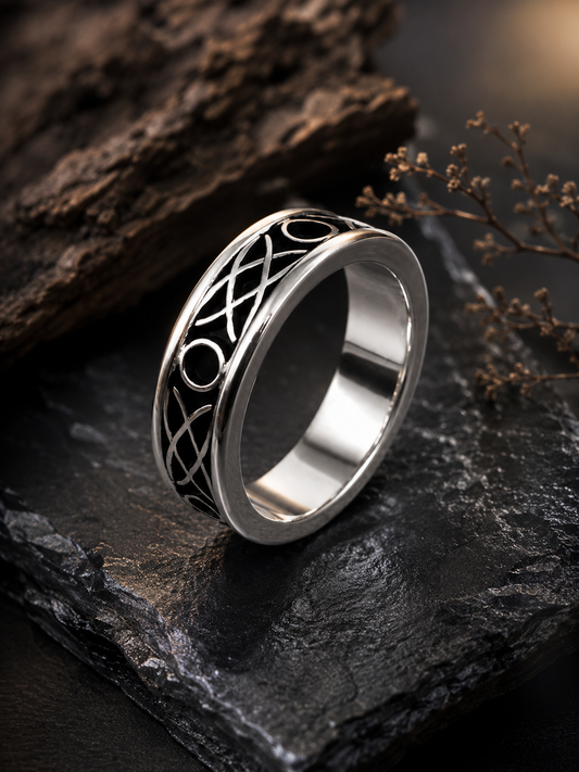  beautiful celtic knot  custom sterling silver hand made ring 7mm wide