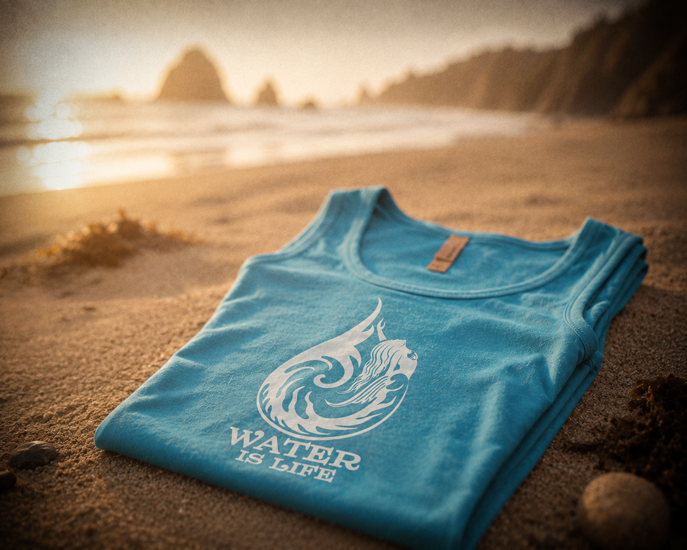 Water Is Life Mermaid Tank Top Ocean Wave Water Drop Fantasy Art Beach Lover Shirt