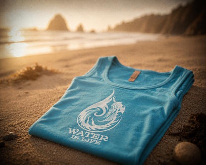 Water Is Life Mermaid Tank Top Ocean Wave Water Drop Fantasy Art Beach Lover Shirt