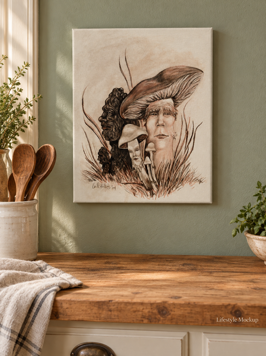 The Mushroom People Canvas Print, 11x14  wall art print