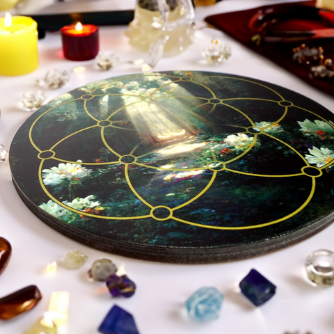 Flower Path, full color Crystal Grid Layout Board, Seed of Life, manifestation Sacred Geometry