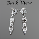 Sterling Silver goddess  Garnet ear jacket earrings - Inlumined Arts LLC