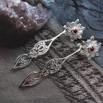 Sterling Silver goddess  Garnet ear jacket earrings - Inlumined Arts LLC