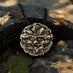 Bronze Celtic Greenman Pendant Handmade Art Sculpture Necklace