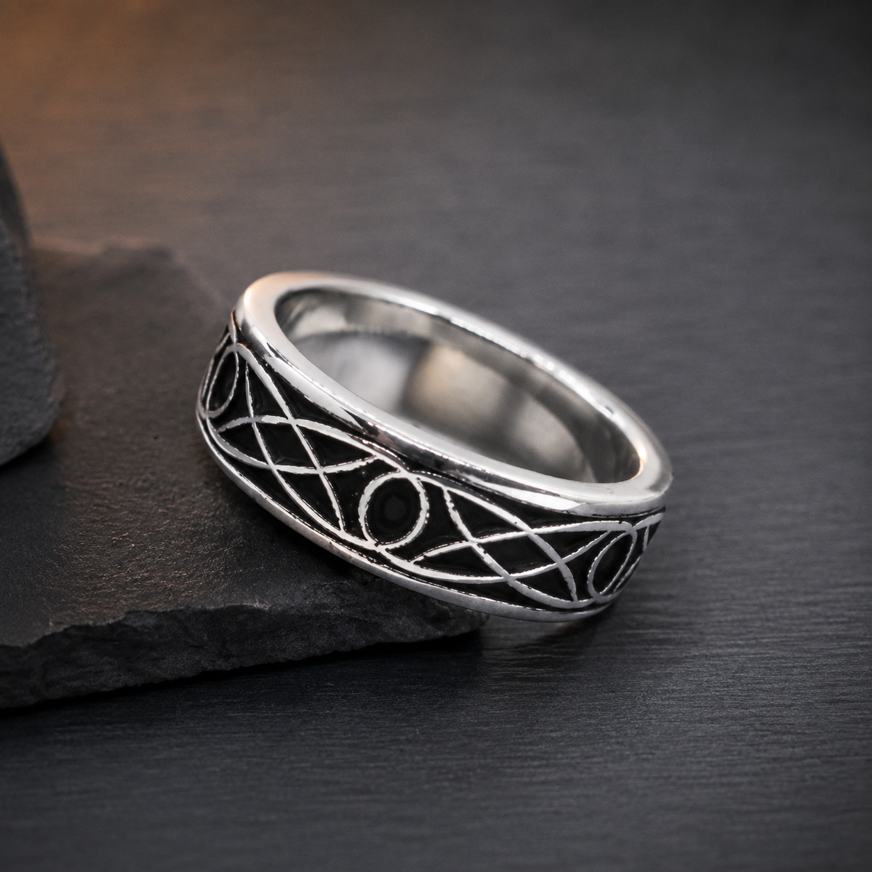   handmade sterling silver celtic knot ring, gift for him