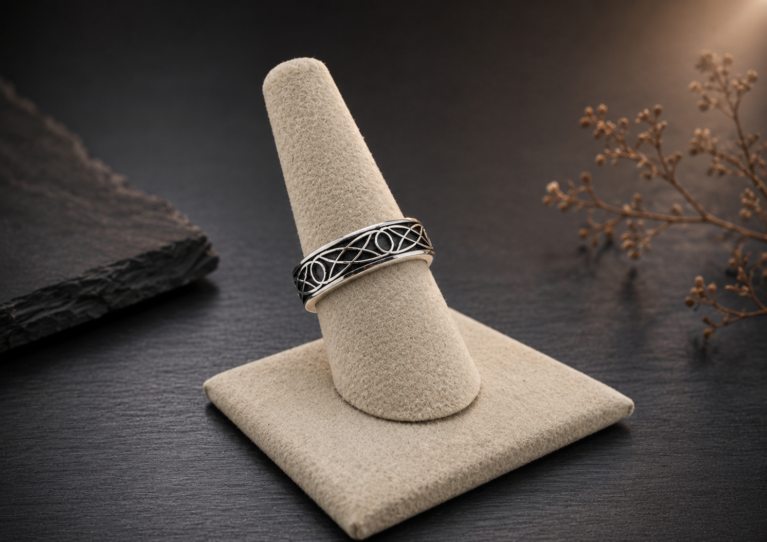  unisex  celtic knotwork sterling silver ring made in usa, gift for him , gift for her