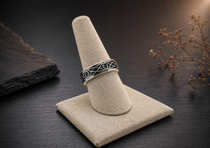  unisex  celtic knotwork sterling silver ring made in usa, gift for him , gift for her