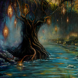 Hero's Fate  Original Fantasy Art  Elven Oil Painting