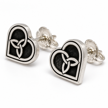 Celtic Knot Heart Design Earrings Silver 925