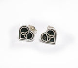 Celtic Knot Heart Design Earrings, Small Sterling Silver 925