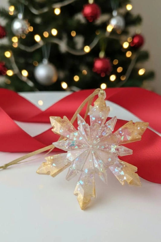 Mystery Resin Handmade Christmas  Snowflake Ornaments – Single or Set of 3