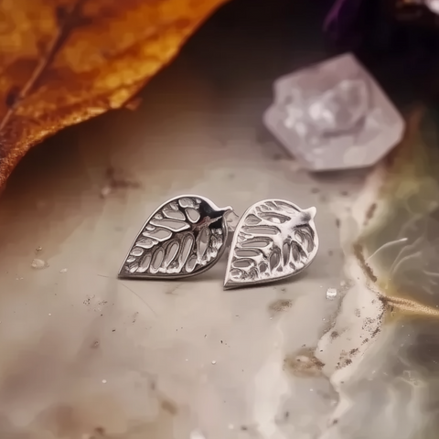 Sterling Silver Gale Leaf Earrings