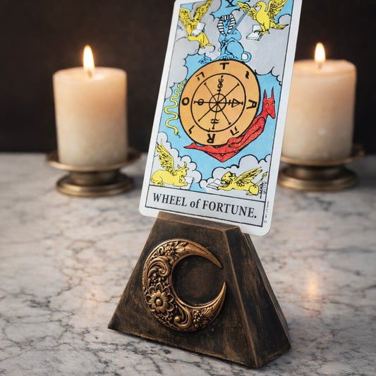 Gold Crescent Moon Tarot Card Holder