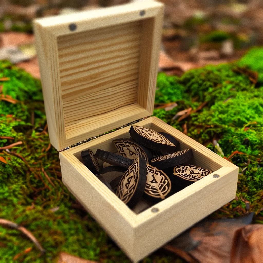 Norse Viking Elder Futhark LEAF Rune Set, yggdrasil ASH WOOD worldtree ...