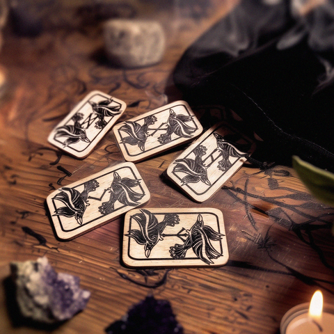 Norse Raven Rune Tile Pocket Rune Set