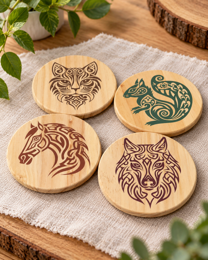 Norse animals coaster set