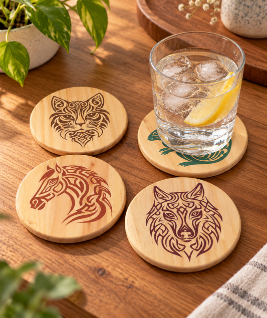 Norse animals coaster set