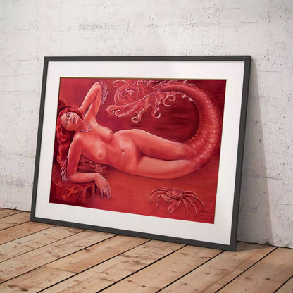 "Ruby" Limited Edition Vintage Mermaid art print