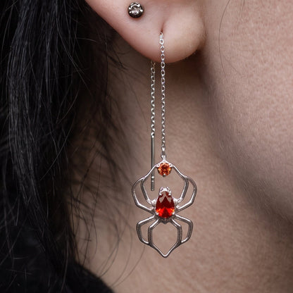 sterling silver gothic spider earrings