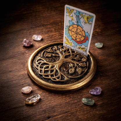Gold Tree of Life Tarot Card Holder: Altar Decor eco resin