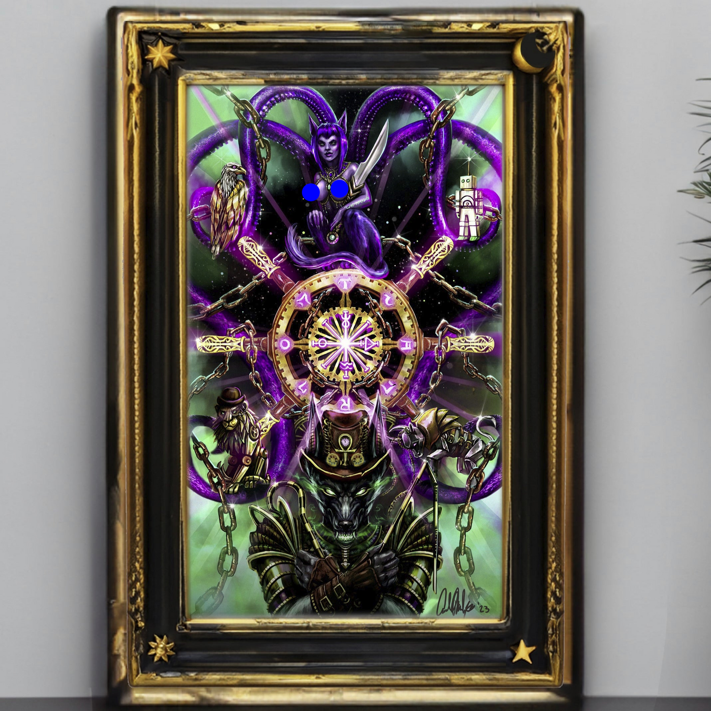 The Wheel of Fortune -  Fantasy Tarot Card Art Print