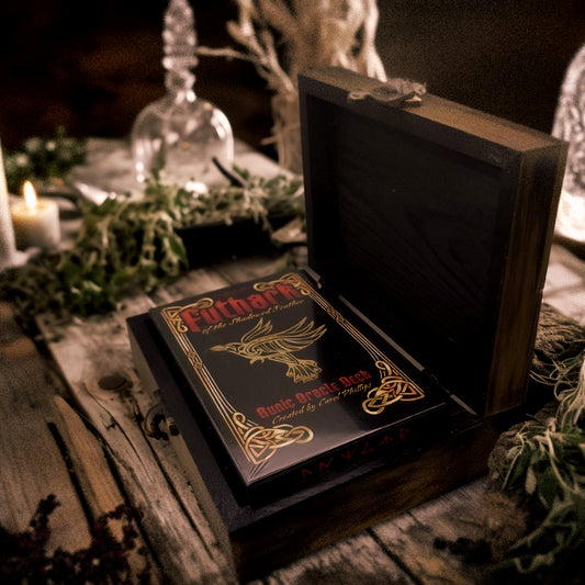 Yggdrasil wooden storage box for rune deck