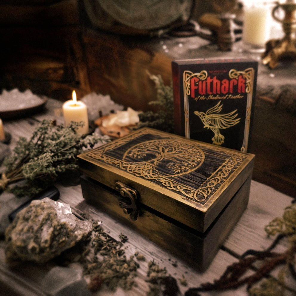 Futhark of the Shadowed Feather Runic Oracle Rune Deck GIFT SET