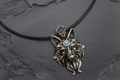 Fangborne Sterling Silver Wolf Pendant- Limited Edition- Birthstone pendant