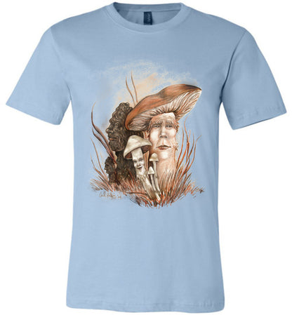 Mushroom People- Unisex Fitted Fantasy Art  Graphic T-shirt sizes (S-4XL) - Inlumined Arts LLC