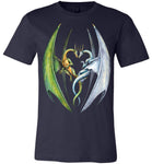 Entwined Dragons - Unisex Fitted Fantasy Art  Graphic T-shirt sizes (S-4XL)