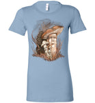 Ladies Womens  T-shirt Mushroom People  Fantasy Nature Art Juniors (S-2xL)