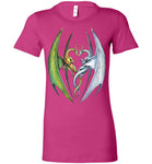 Entwined Dragons Fantasy Art  Womens Fitted  Graphic T-shirt
