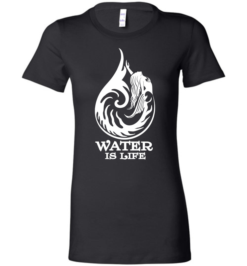 Womens ladies fit mermaid waterdrop abstract Fantasy Graphic t-shirt - Inlumined Arts LLC