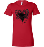 Ladies Fit Gothic Emo Rock and Roll Bleeding Heart Shirt s-2xl