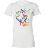 Wild and Free whimsical rainbow mermaid  shirt Bella  (s-2xl)