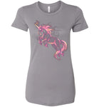 Ladies pink galaxy outerspace unicorn shirt celestial